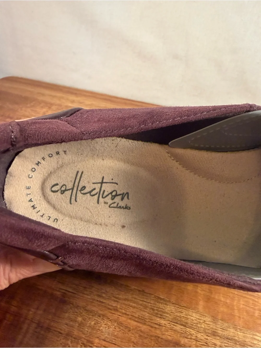 Clarks Collection Purple Suede Slip-on Loafers Size 9